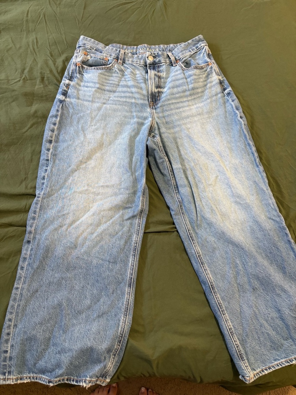 American Eagle Curvy Super High rise Baggy Straight size 14 short